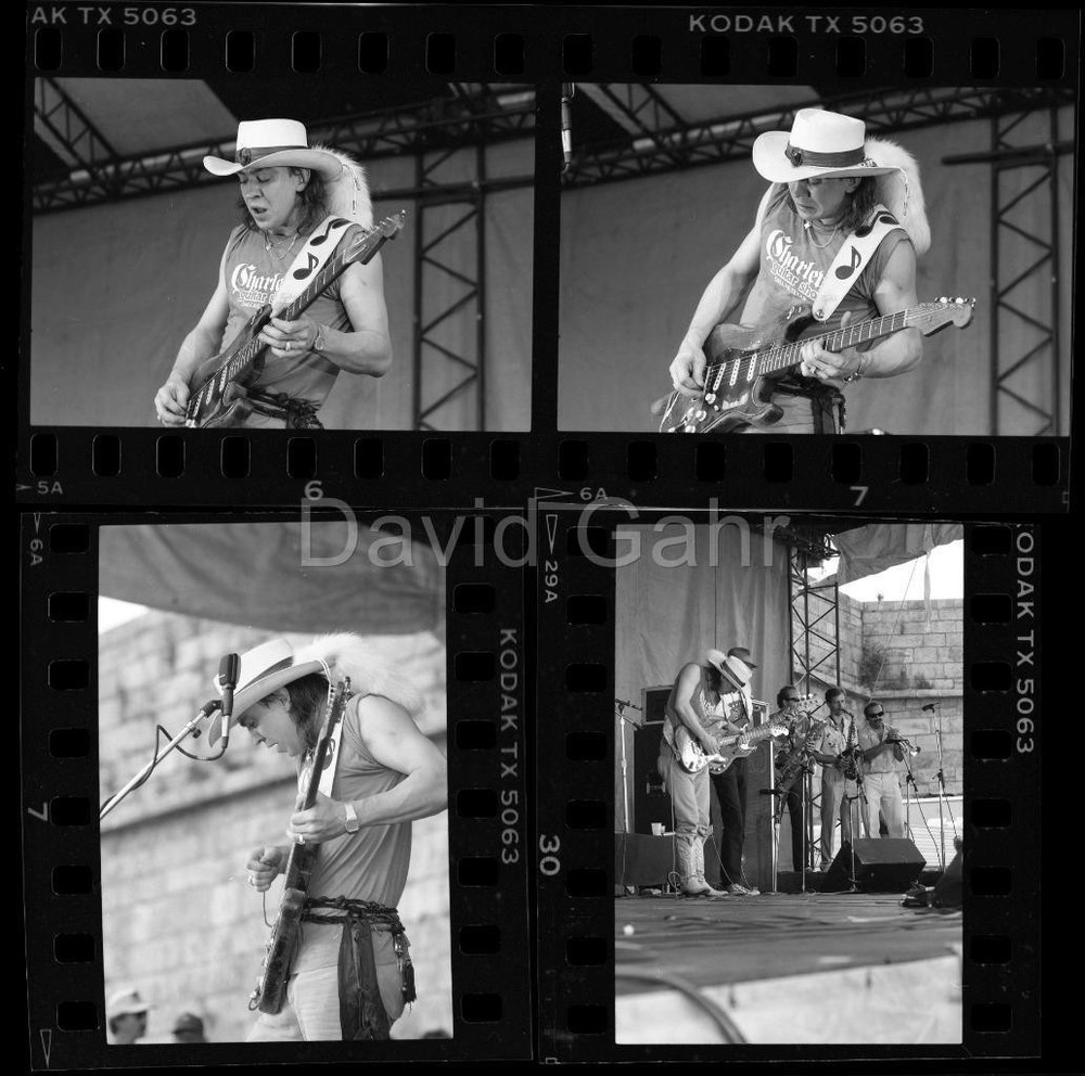 '85 Stevie Ray Vaughan Double Trouble Newport Jazz Fest 4 35mm Negative Lot B631