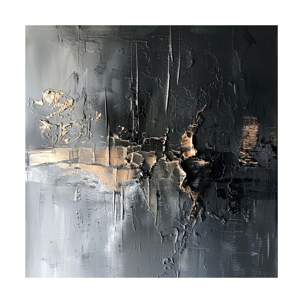 1 Piece Abstract Canvas Art Wall Decor for Living Room Hand painted Oil Black