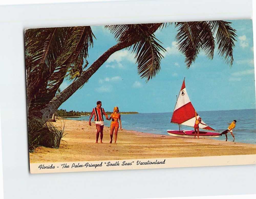 Postcard The Palm Fringed South Seas Vacationland Florida USA