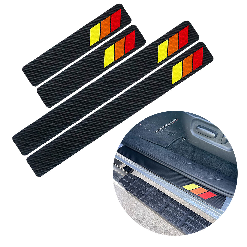 4pcs For Tacoma Yellow 4Runner Car Door Sill Scuff Plate Protector Step Cover