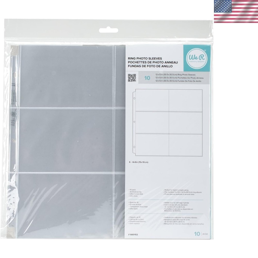 Archival-Safe 12x12 Photo Sleeves - Acid-Free Document Protection, 10-Pack-image