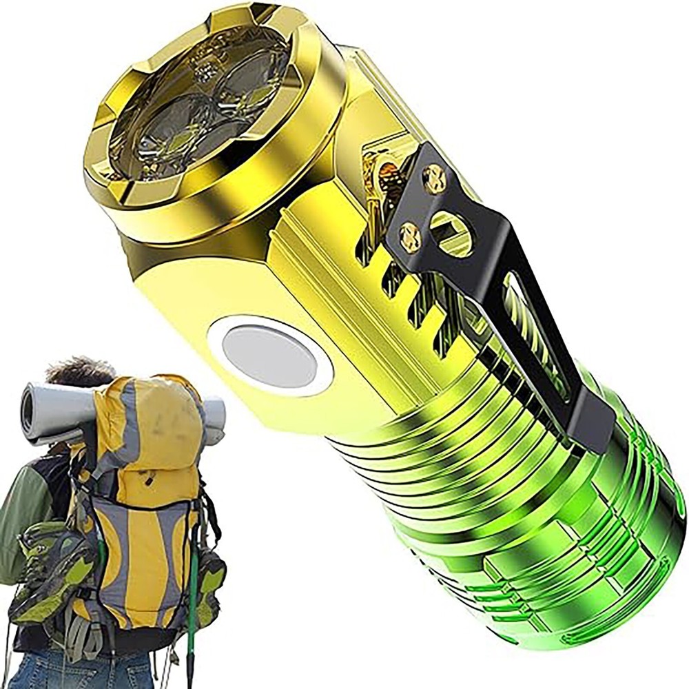 Flashlight Super Bright Mini Flash Three Eyed ABS Flashlight Hat Clip Light