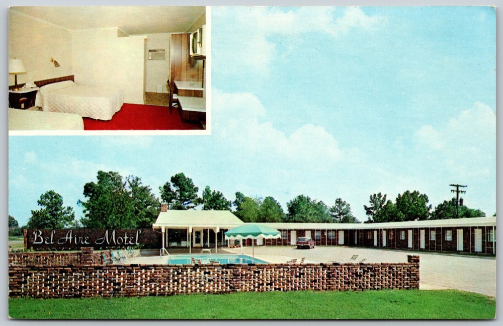 Bel Aire Motel Perry Georgia Unposted Vintage Postcard 4546