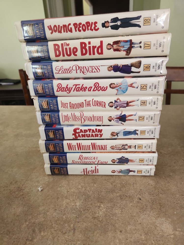 Shirley Temple VHS Movie Lot – Fox Family Feature – 10 Tapes – Vintage