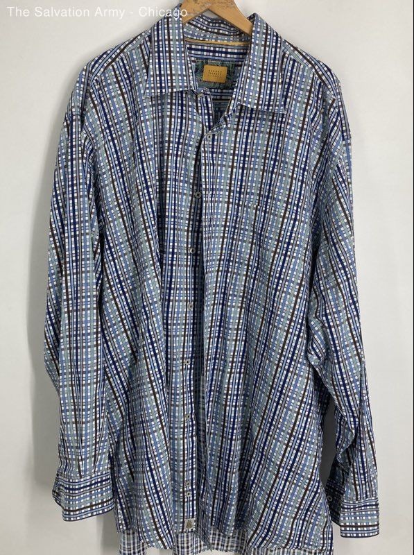 Robert Graham Mens Multicolor Plaid Cotton Long Sleeve Button-Up Size 2XL