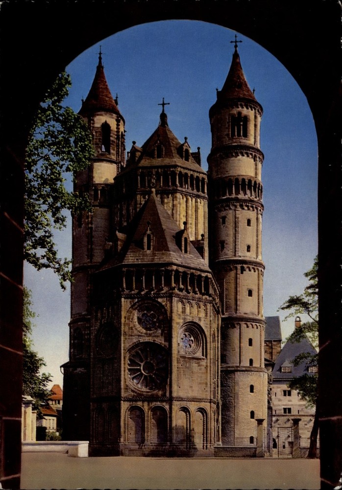 Worms am Rhein Dom Westchor vintage postcard k753