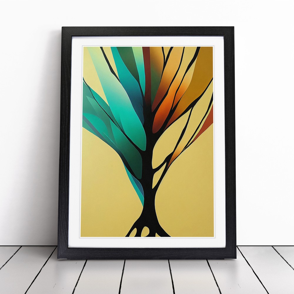 Abstract Vibrant Tree No.2 Wall Art Print Framed Canvas Picture Poster Decor