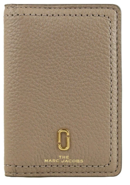 MARC JACOBS Cement Color Leather Women's Card Wallet- NEW
