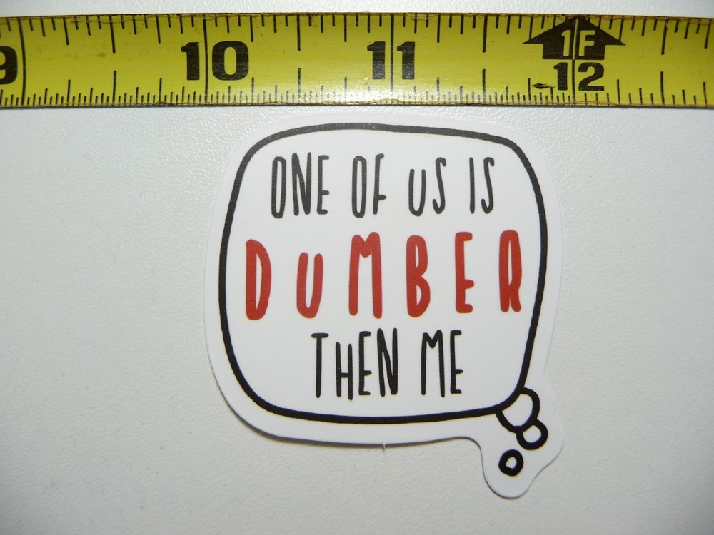 Dumb Sarcasm Sticker - One Of Us Is Dumber Than Me Decal