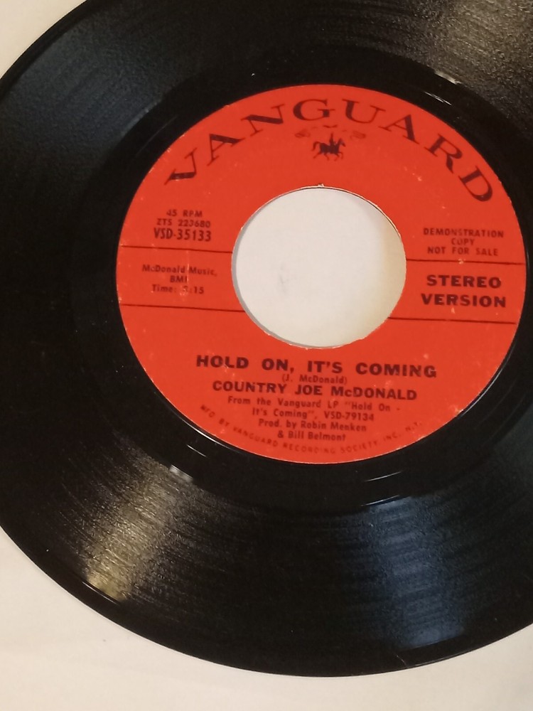 Country Joe McDonald - Playing with Fire/ Hold On It'sComing 45-Rare