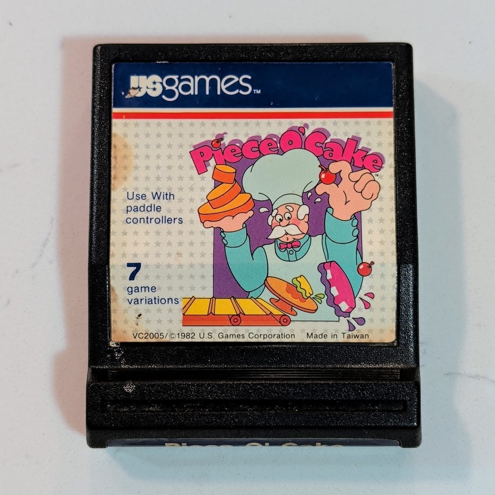 Piece o' Cake (Atari 2600, 1982) Authentic Cartridge - Cleaned & Tested