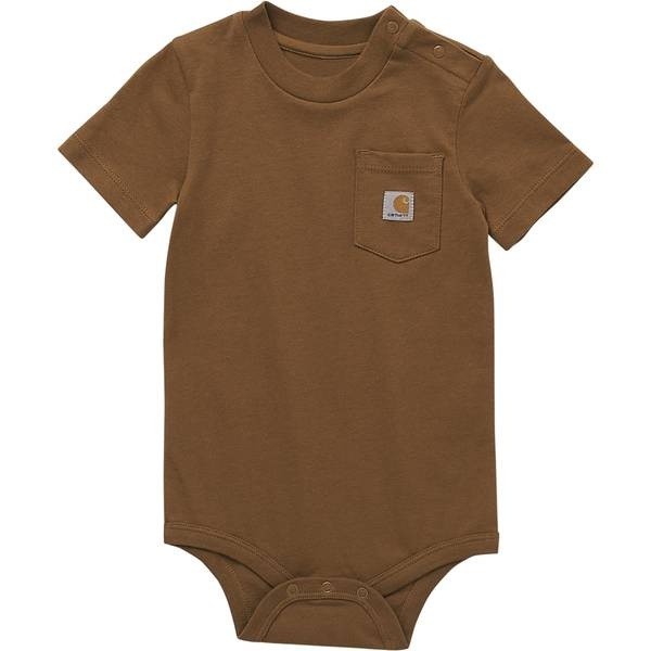 Carhartt 12M Infant Brown Short Sleeve Pocket Bodysuit