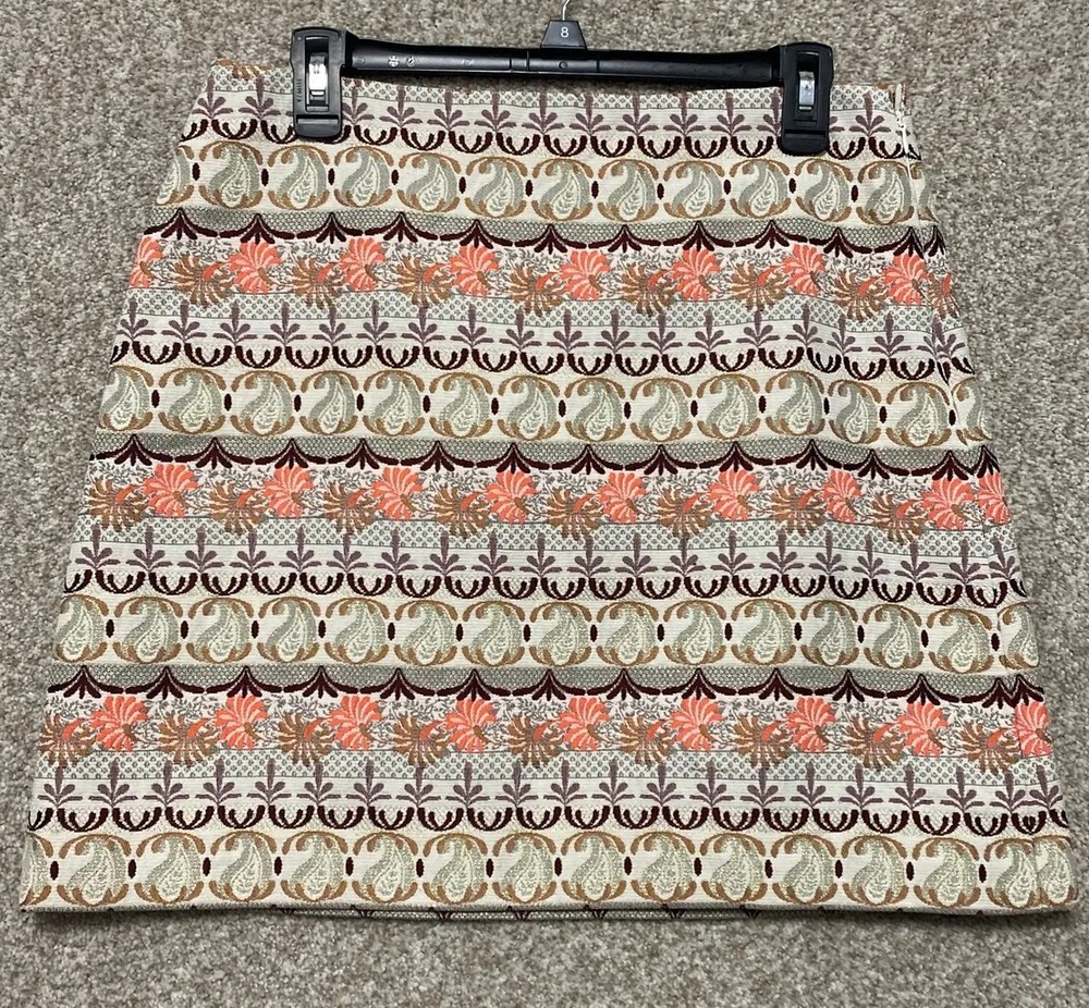 Loft Womens Size 8 Floral Paisley A-Line Lined Zip Mini Skirt NEW NWT