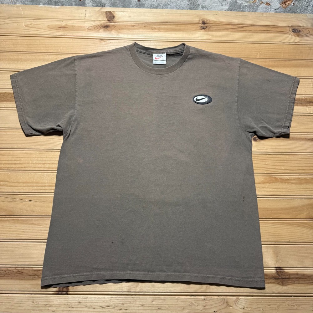 Vintage 90s Nike Sportswear Mini Swoosh Patch Logo T-Shirt USA Made Men's Large