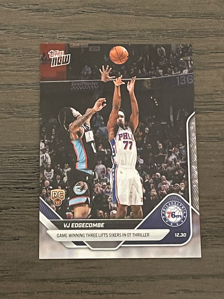2025-26 Topps Now VJ Edgecombe RC #108 Game Winning Three Philadelphia 76ers