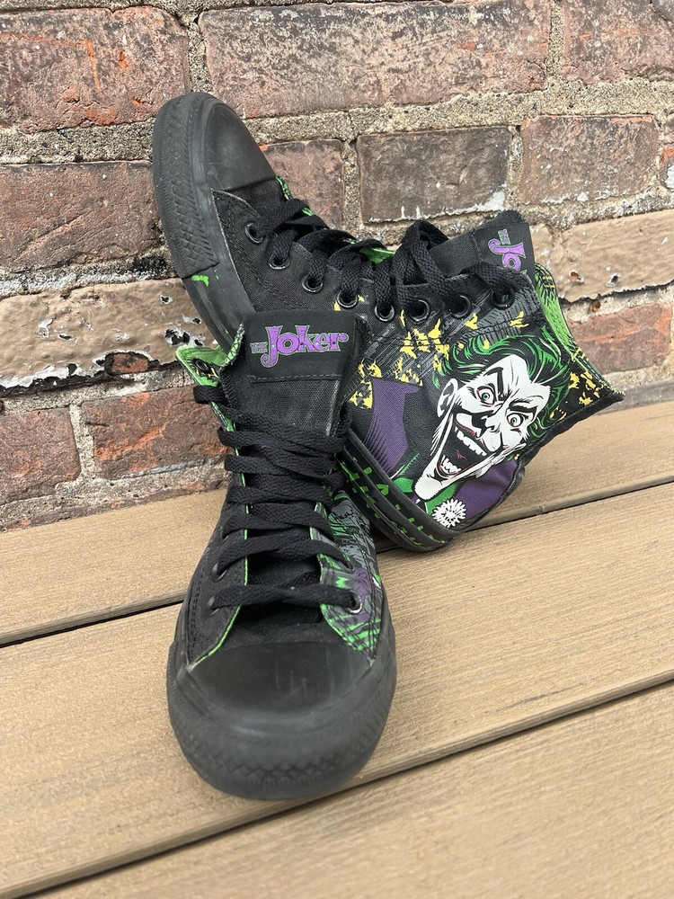 Converse Size M 7 W 9 DC Comics The Joker Chuck Taylor High Top 141261C Shoes