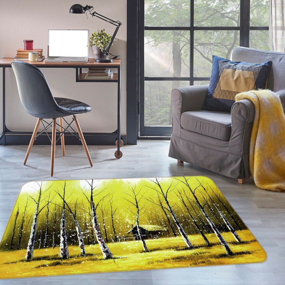 3D Snowflake Forest Trees NAO4819 Game Rug Mat Elegant Photo Carpet Mat Fay