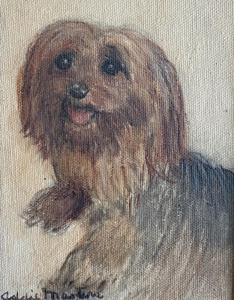 Vintage painting of a “TERRIER” O/C Framed Signed Art