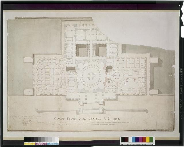 Photo:Washington DC US Capitol Floor Plan Benjamin Henry Latrobe 1817