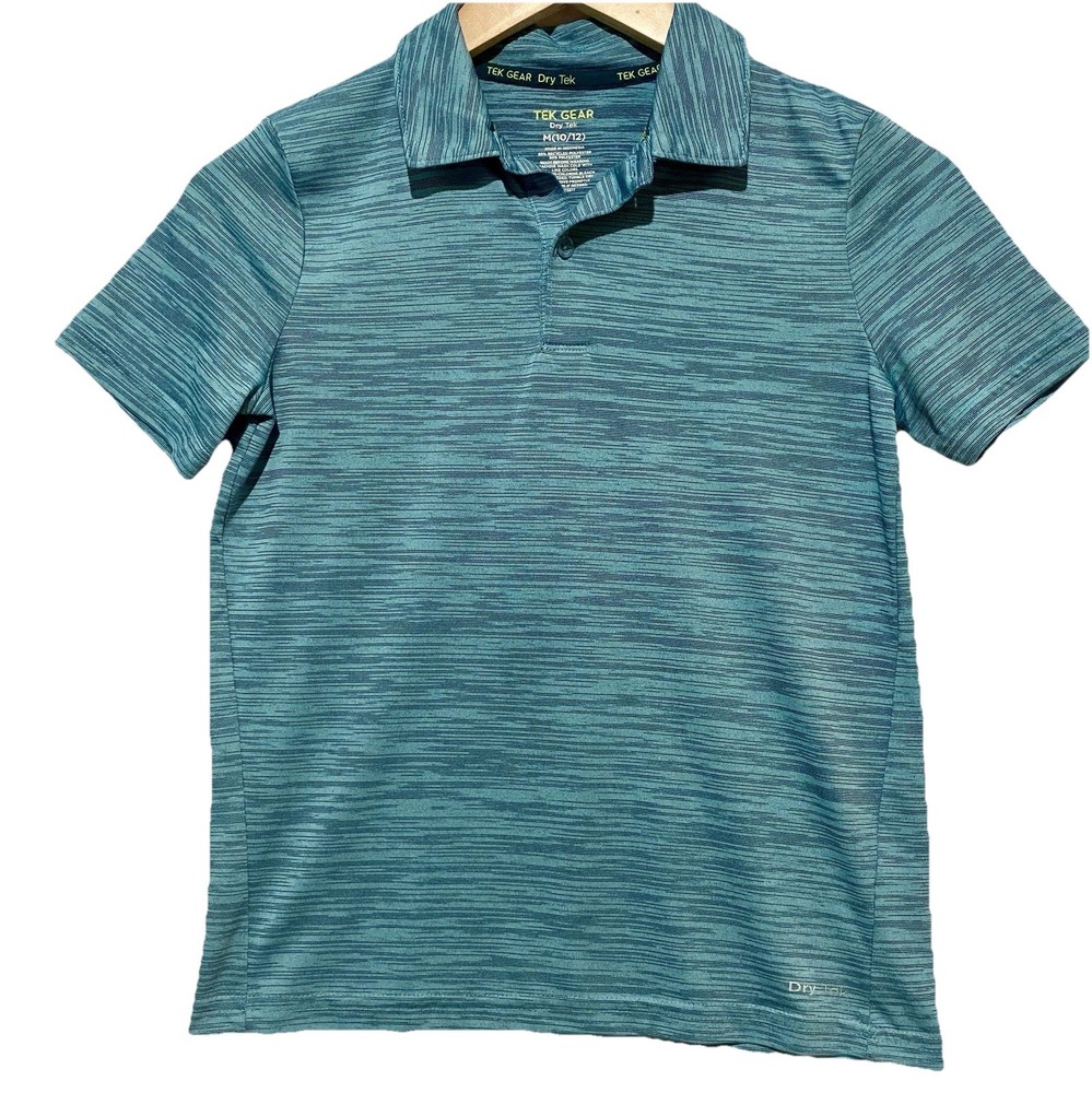IZOD Boy's Turquoise/Blue Short Sleeve Polo Shirt Size M (10/12) Logo