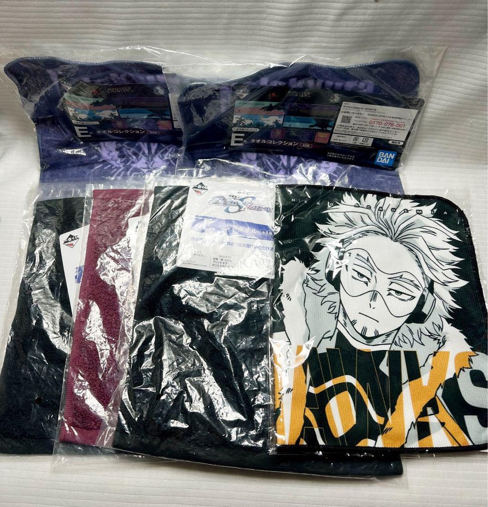 MONSTER HUNTER Towel bundle of 6 items My Hero Academia Gundam Anime character