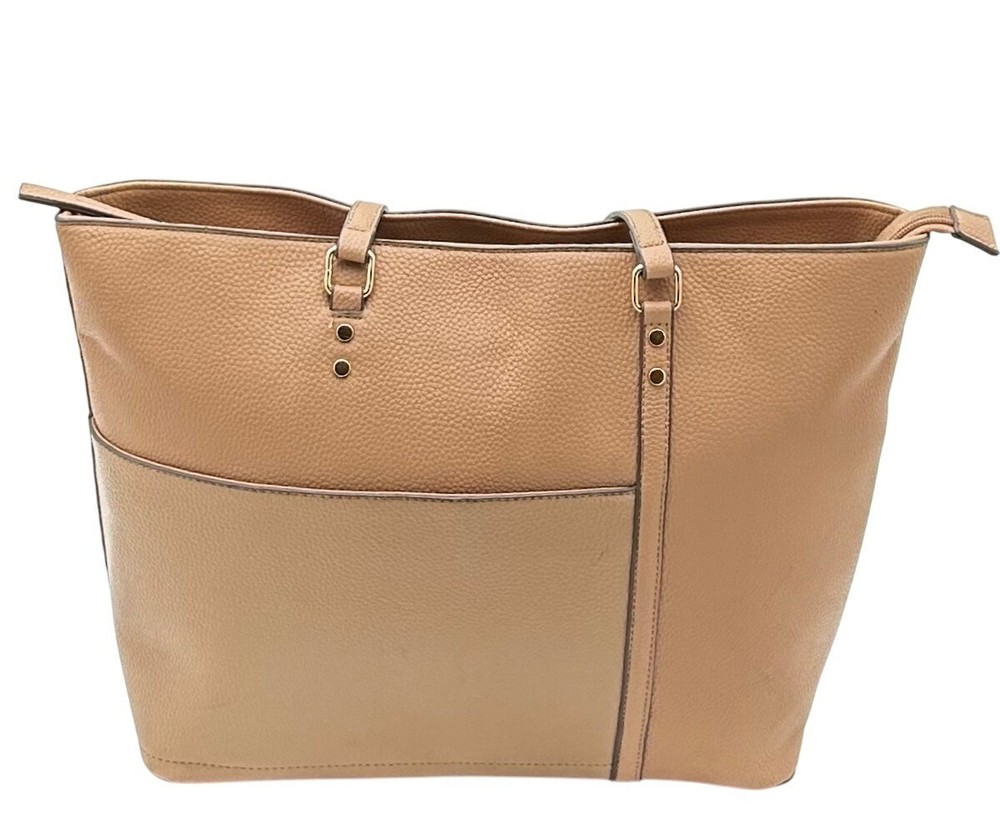 SevenDays Vegan Leather Tote Bag in Blush Pink Pebbled Faux Leather 13x12x6