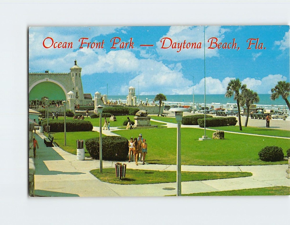 Postcard Ocean Front Park Daytona Beach Florida USA