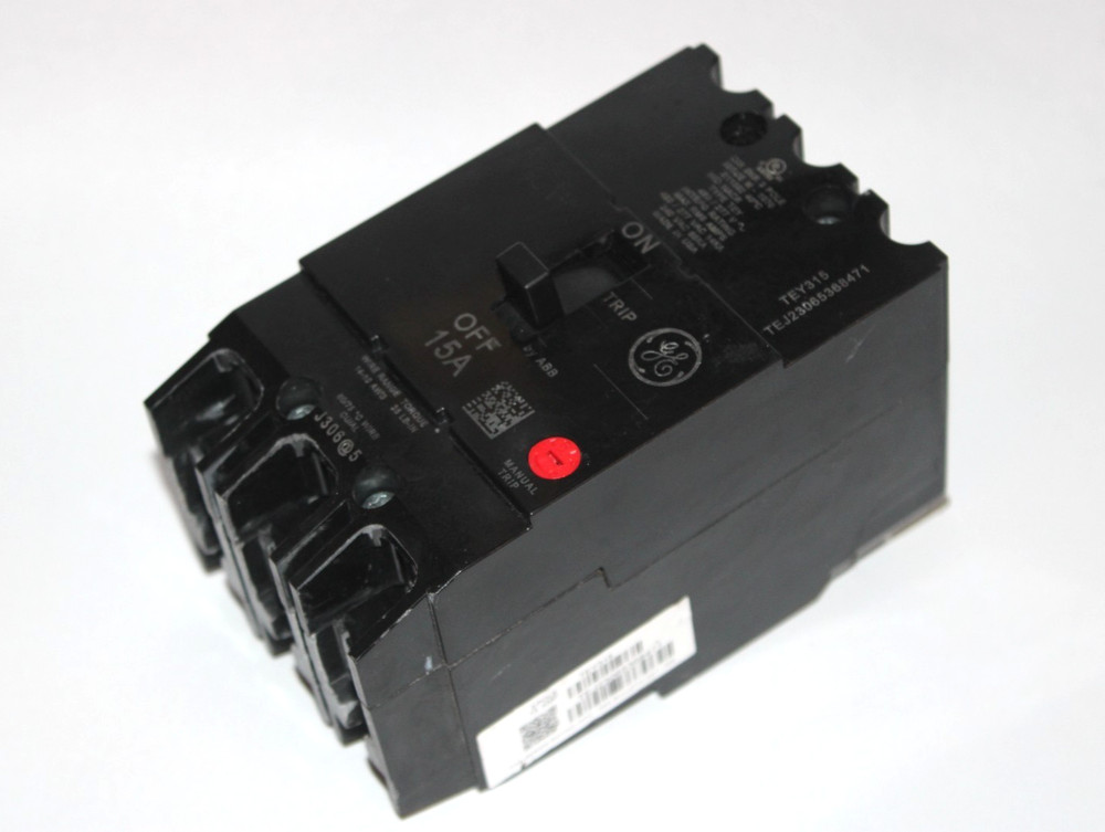 General Electric GE TEY315 15 Amp 3-Pole 480/277V Bolt-On Circuit Breaker
