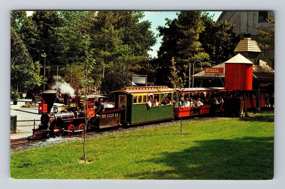 Hershey PA-Pennsylvania, Chocolate Town, Dry Gulch RR Train Vintage Postcard