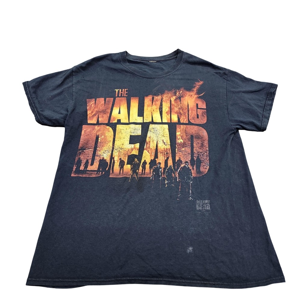 The Walking Dead Shirt Mens Large Black Zombie Graphic Tee Horror TV Show