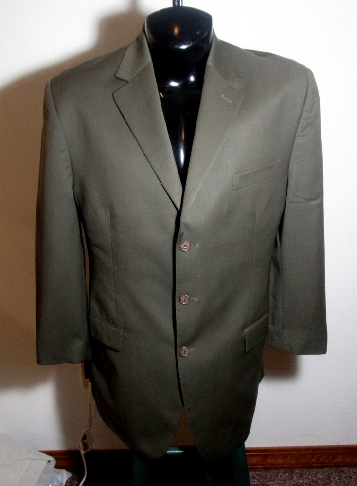 MICHAEL KORS Brown Taupe 100% Wool Blazer Suit Jacket Size 44L