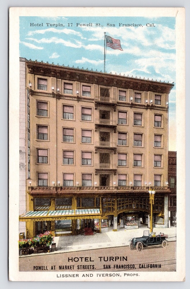 c1915~Hotel Turpin~Powell Street~San Francisco California CA~Antique Postcard