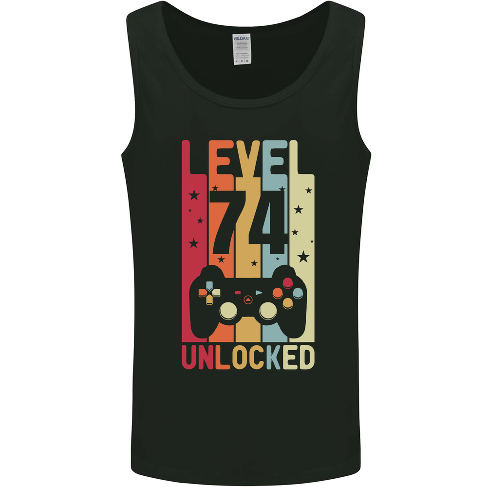 74th Birthday 74 Year Old Level Up Gaming Mens Vest Tank Top