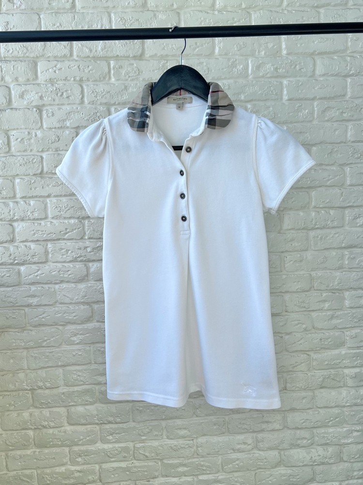 Burberry London White Checked Polo Shirt Women's Size M