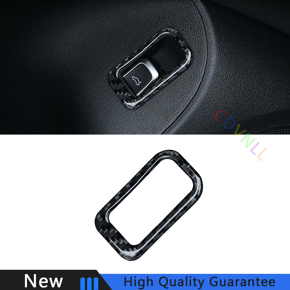 For Audi Q5 2009-2017 Real Carbon Fiber Car Tailgate Rear Door Button Cover Trim