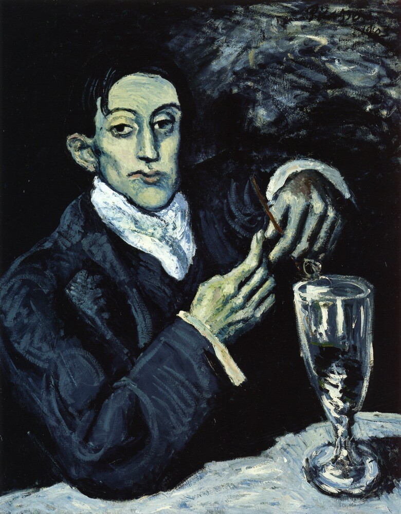 The Absinthe Drinker Portrait,Pablo Picasso HandPainted Oil Painting Repro Canva-image