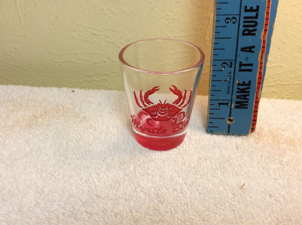 Myrtle Beach North Carolina Red Crab drinking glass