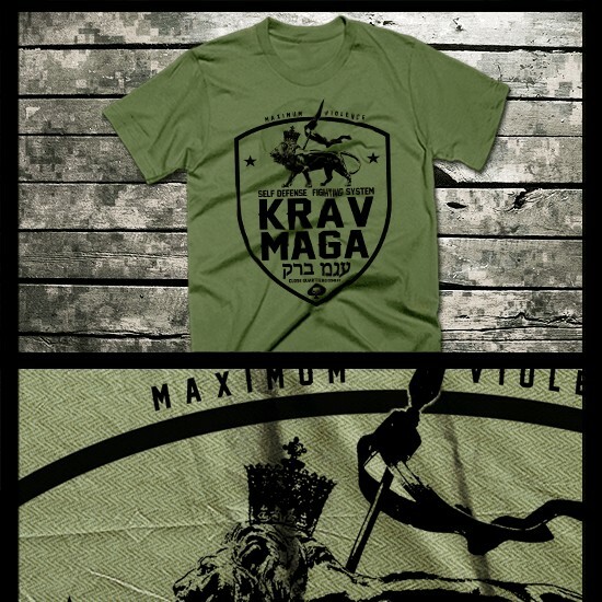 Krav Maga T-shirt Special Forces Military Martial Arts Combat U.S. Flag XL green