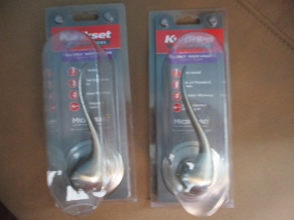 2 Pack Kwikset Tustin RH Right Handed Satin Nickel Door Lever Pull Only 788TNL