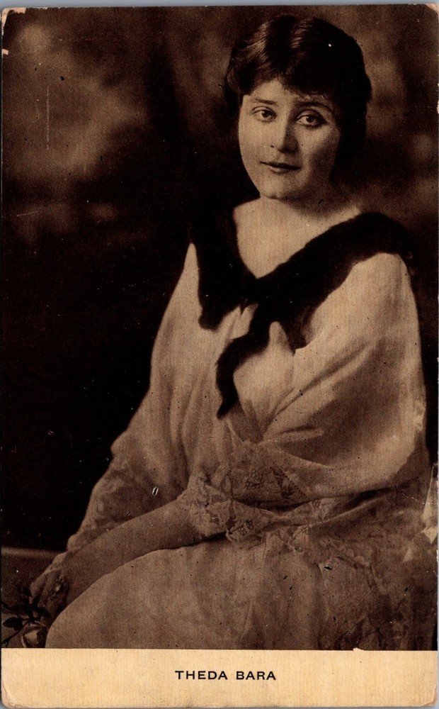 THEDA BARA Real Photo Postcard RPPC Silent Film Star Kraus Mfg. Co. NY VAMP