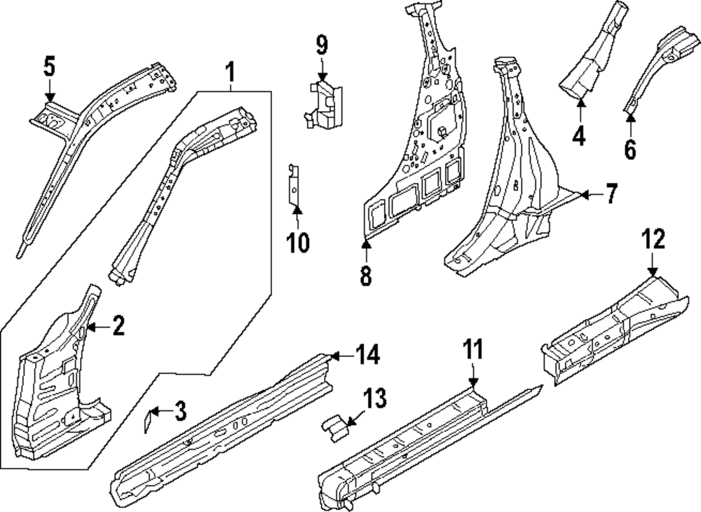 Genuine Nissan Body A-Pillar 76260-6GP0A