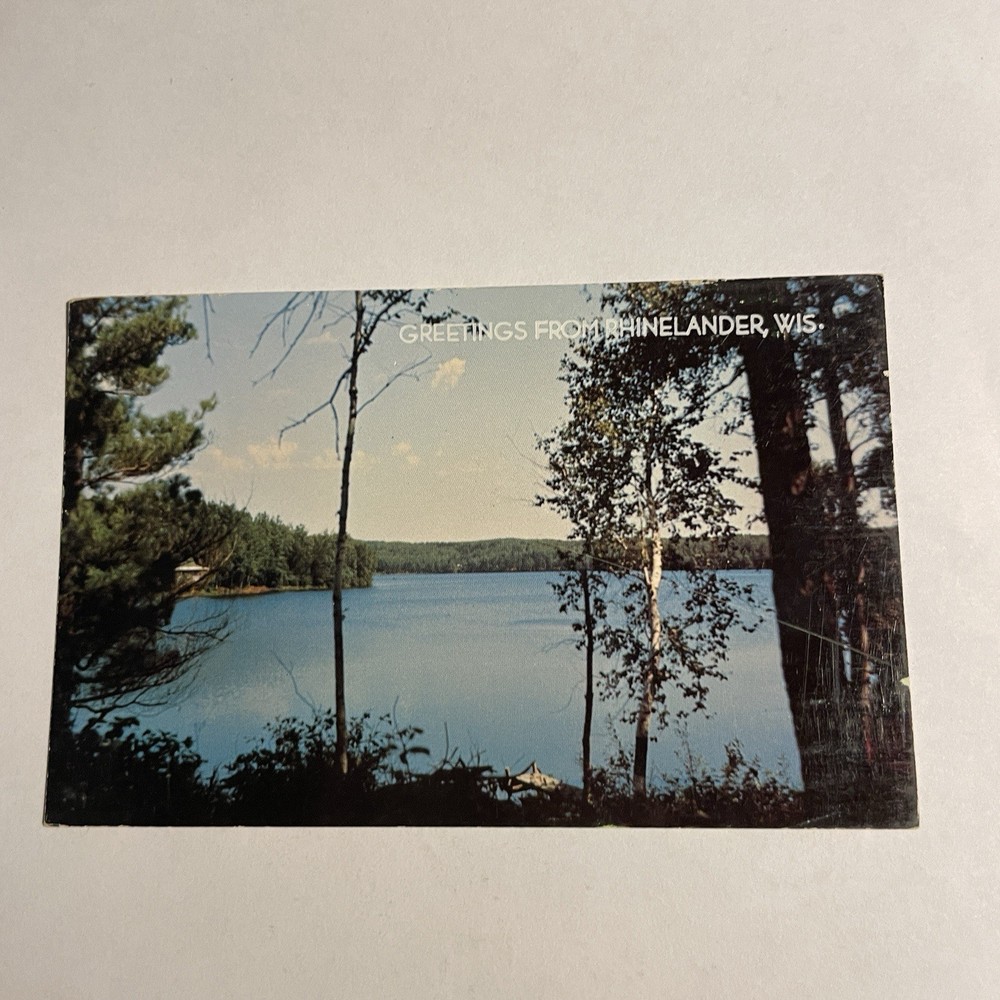 Greetings from Rhinelander Wisconsin Lake View Postcard