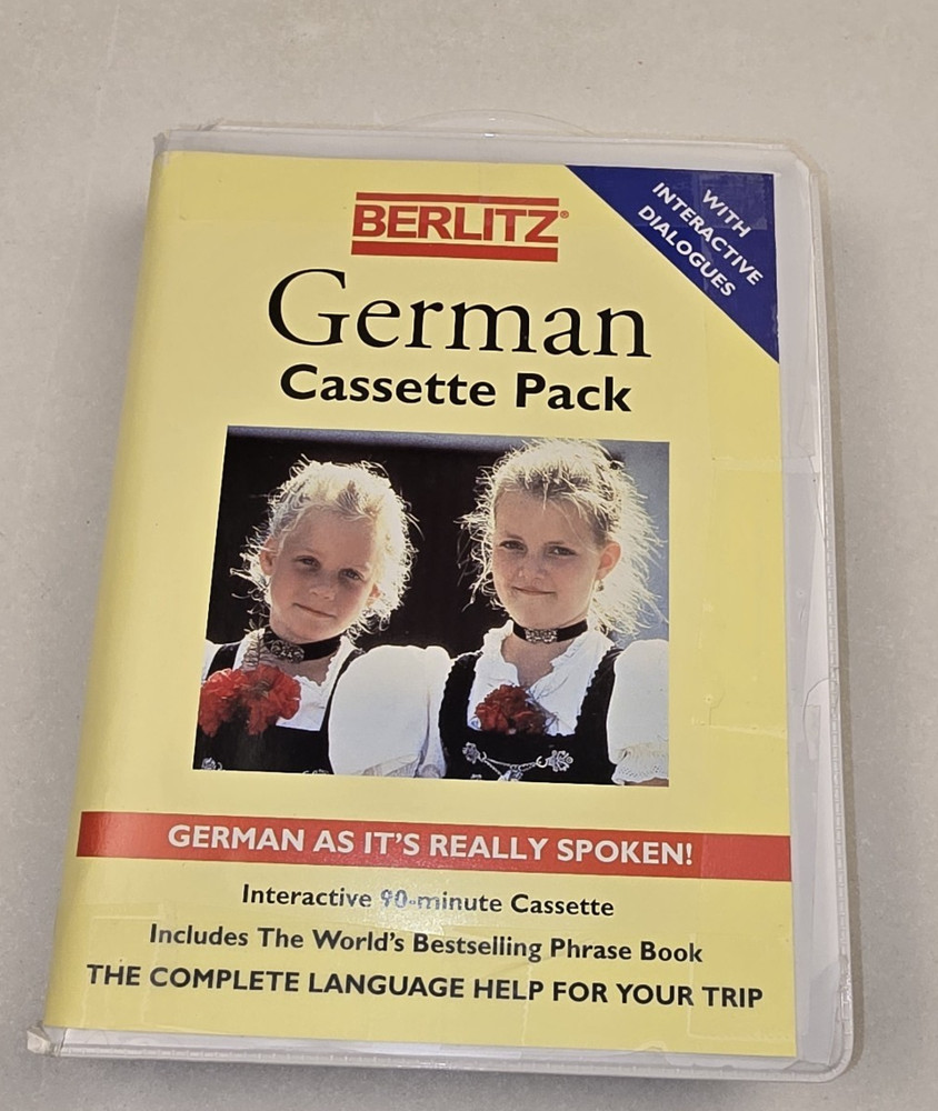 Berlitz GERMAN Cassette PACK Audioscript PHRASE BOOK LEARN LANGUAGE Dictionary