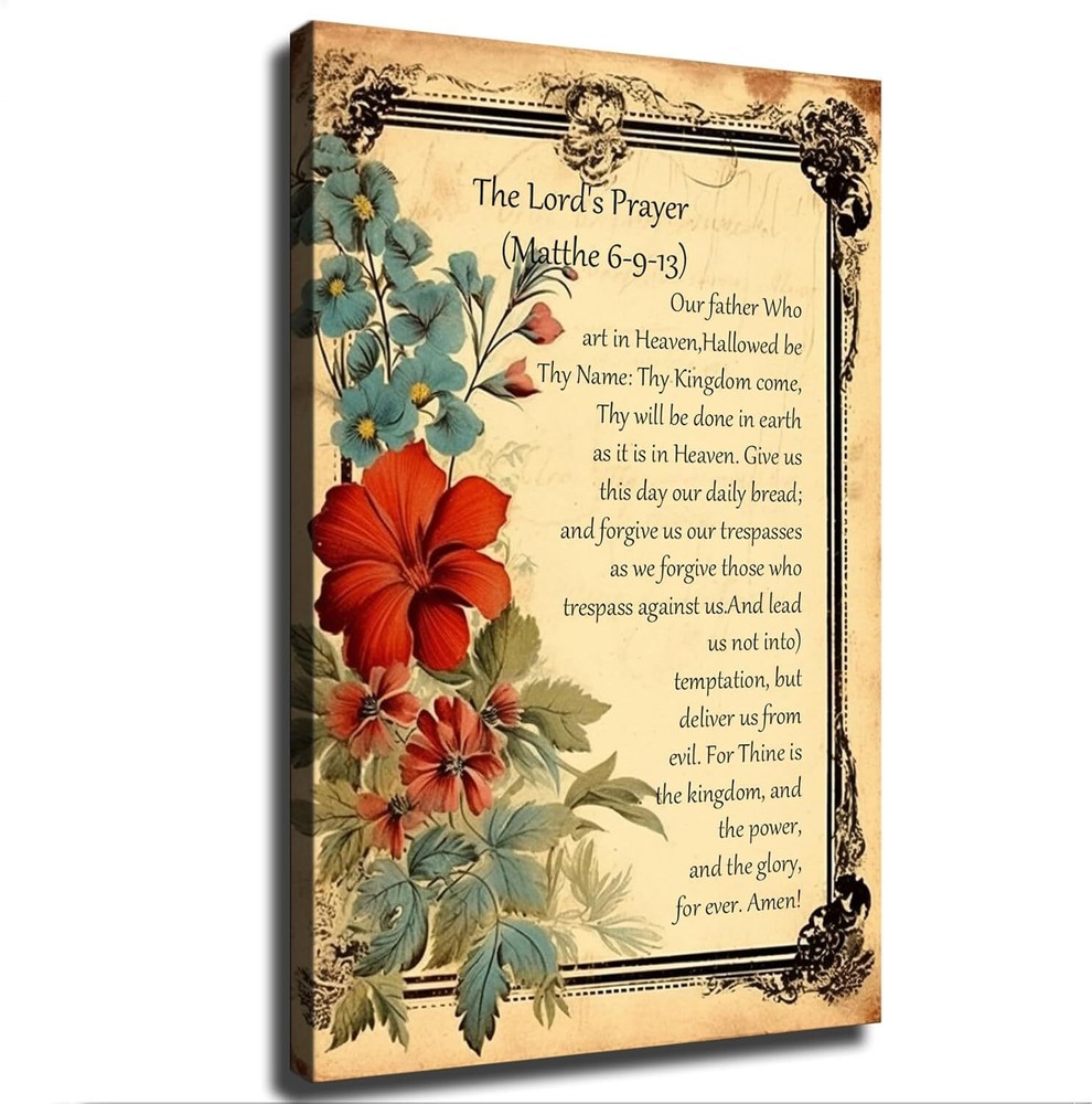 The Lord's Prayer Our Father Who Art in Heaven-Bible Religious Art Poster Modern