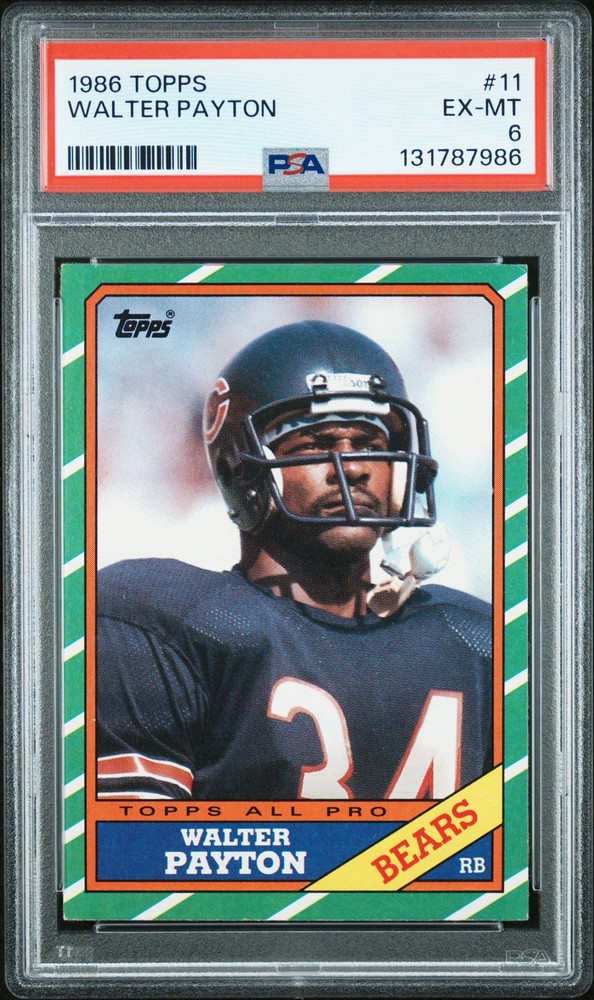 1986 Topps #11 Walter Payton PSA 6 Chicago Bears