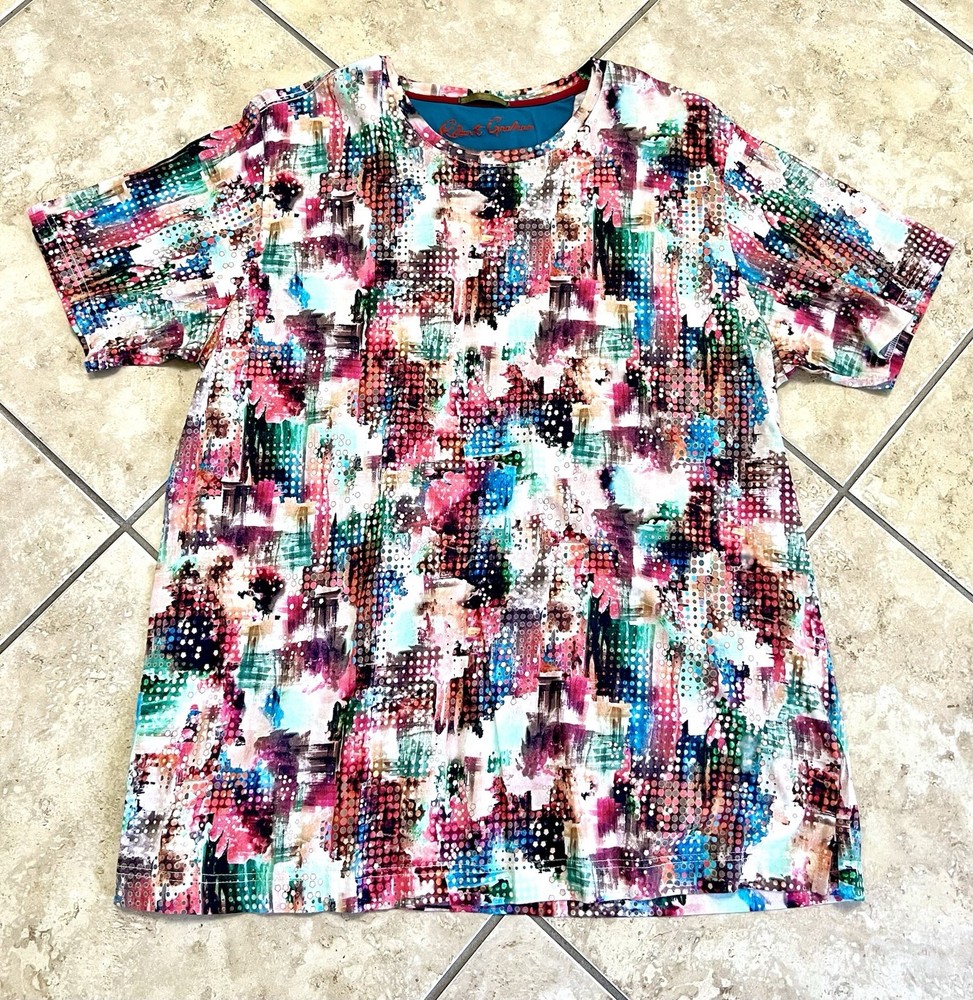 Robert Graham Multicolor BOLD T Shirt Abstract Size XL