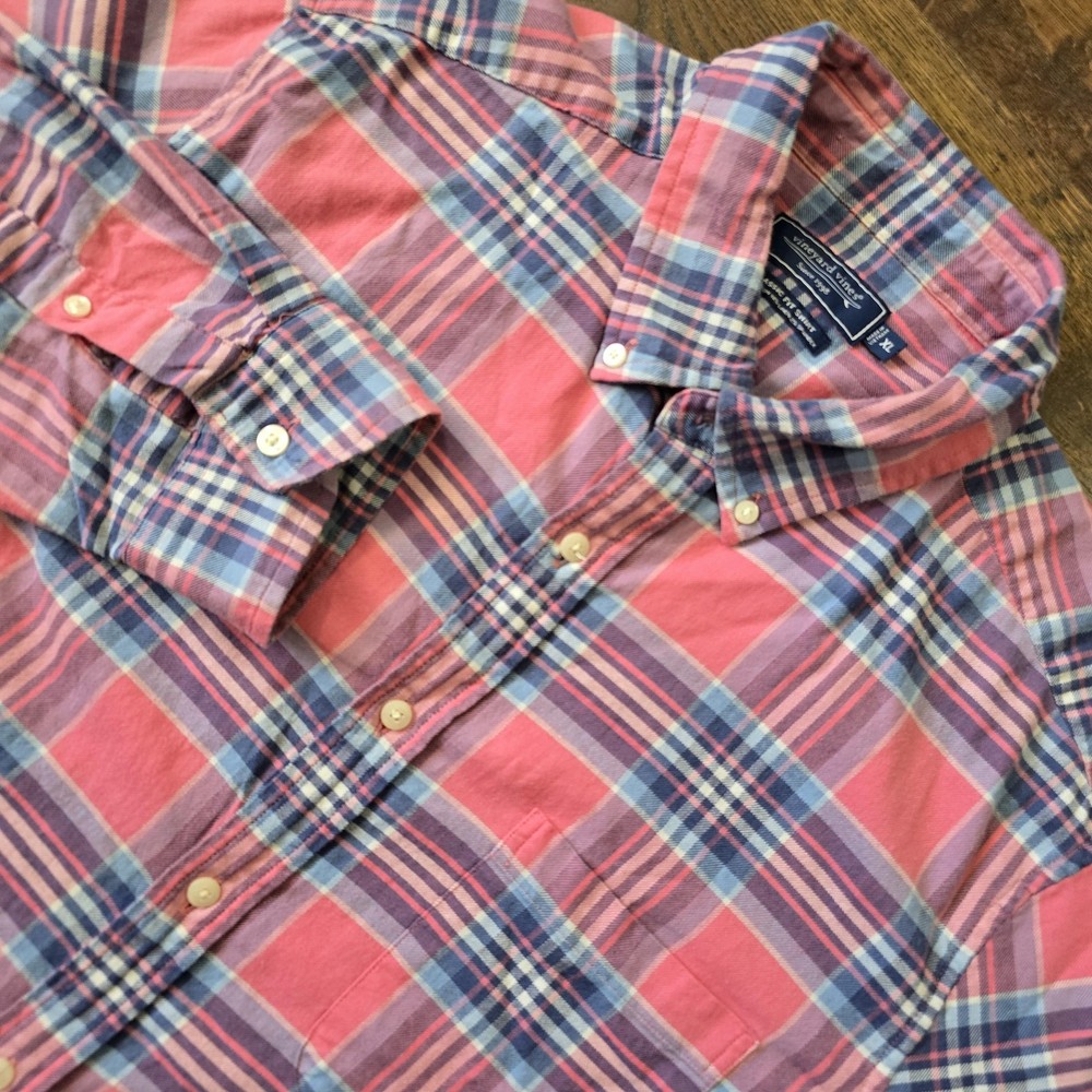 Vineyard Vines Shirt Mens XL Multicolor Plaid Classic Button Down Long Sleeve