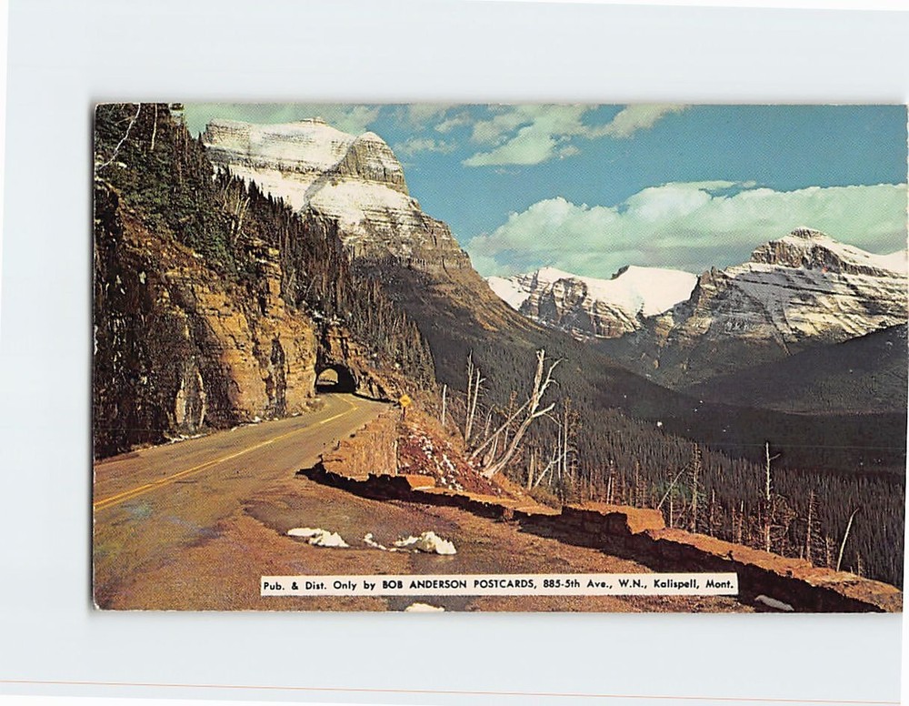 Postcard Mt Clements Tunnel & Going-To-The-Sun Mountain Glacier National Park MT