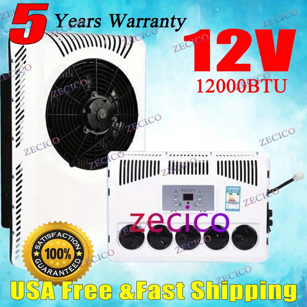 12V Split 12000 BTU Truck Cab Air Conditioner AC Fits Semi Trucks RV Caravan Bus