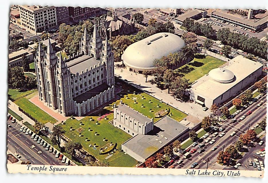 Postcard Aerial View Temple Square Salt Lake City Utah USA